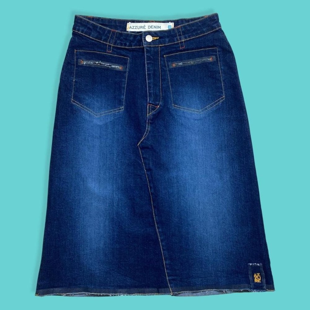 Unique Denim Midi Skirt